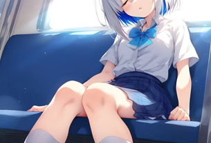 【画像】天音かなたが電車で痴漢されちゃうエロ画像集