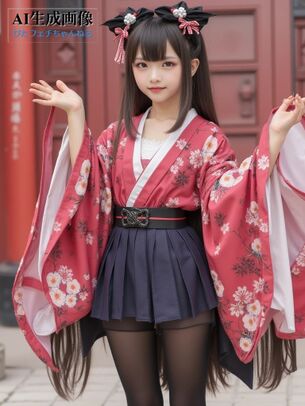 【希少種】和服と黒タイツの組み合わせが好きだけどリアルで見たことがないので生成してみた黒スト和装女子の三次風画像 part5【AI画像】