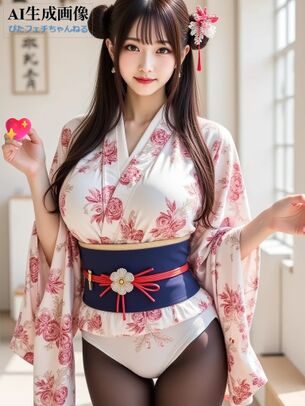 【和服】黒タイツや黒パンストを履いてる下半身がエッチな状態で生成されてしまった黒スト和装女子の三次風画像 part2【AI画像】