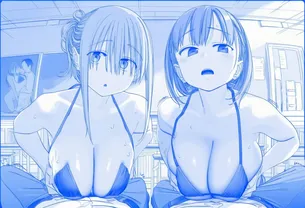 【月曜日のたわわ】期末試験実技科目でパイズリをするアイちゃんと前髪ちゃん