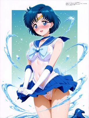 『SDXL』【セーラームーン】セーラーマーキュリー（水野亜美）さんのAIエロ画像　その4