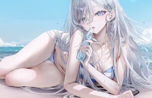 アニメ『死亡遊戯で飯を食う。 44:CLOUDY BEACH』エロいムチムチ水着のエロイラスト！