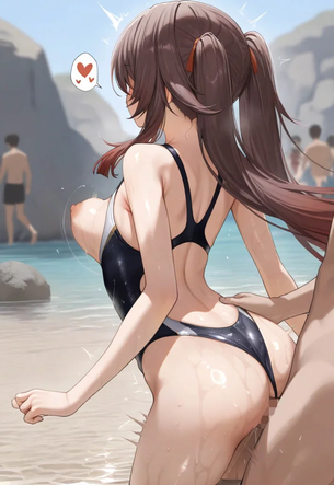 【画像】胡桃と海でドスケベｾｸｰｽ