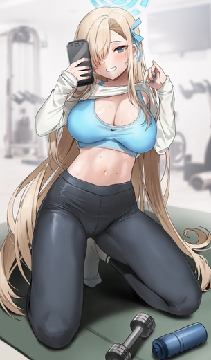 【二次】トレーニングで鍛えた体を見せつけたい女の子が自撮りしてる画像