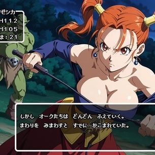 【DQ8・エロ漫画】ゼシカがオーク集団に敗北リョナレイプ！ボコられて「しに」状態で大量腟内射精…