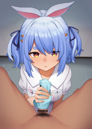 [ホロライブ(VTuber)][エロ画像]兎田ぺこらの使用済みパンツで手コキしてもらったよ～♪