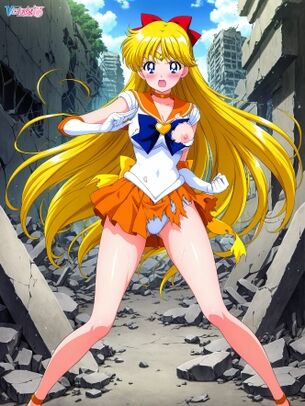 『SDXL』【セーラームーン】セーラーヴィーナス（愛野美奈子）さんのAIエロ画像　その2（微リョナ注意）