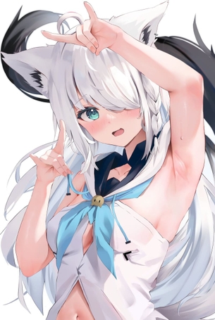 [ホロライブ(VTuber)][エロ画像]白上フブキのエッチな脇を舐めたよ～♪