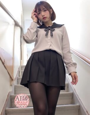 【黒ストJK】黒パンストや黒タイツを履いた女子校生を撮影した三次風画像 part3【AI画像】