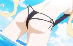 アニメ『一畳間まんきつ暮らし！』4話でえっちな水着回！エロすぎる丸見えスリングショット！