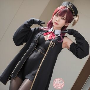 【宝鍾マリン】三十路衣装船長コスプレイヤーさん画像を生成しようとしたら少し違うアレンジコスの船長が出来上がった三次風画像【AI画像】