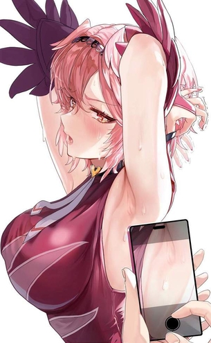 【ワキ汗治療の日】ワキに汗かいてる女子の二次エロ画像