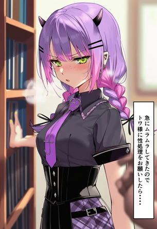 【画像】常闇トワに図書館で性処理してもらっちゃうエロ画像