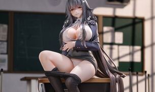 『アズールレーン』吾妻のタイツを脱がせてパンツ丸見えになる教師衣装のエロフィギュア！