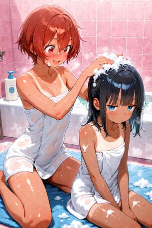 【AIイラスト】風呂に入っている女の子のAI画像まとめ【アニメ調】 Part 2 [AI Generated]