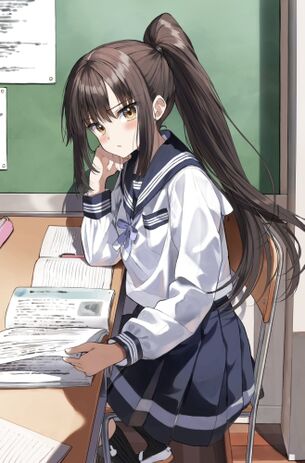 【二次】制服女子、何気ない仕草が青春すぎてつらい