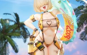 『勝利の女神：NIKKE』エレグの丸見えすぎるとんでもムチムチドスケベ水着姿のエロフィギュア！