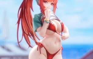 『勝利の女神：NIKKE』ラピのエロすぎるムチムチの水着を見せつけてるドスケベフィギュア！