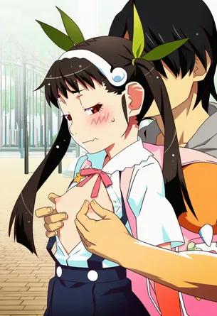 【画像】物語シリーズ八九寺真宵のつるぺたボディーを堪能しちゃうエロ画像