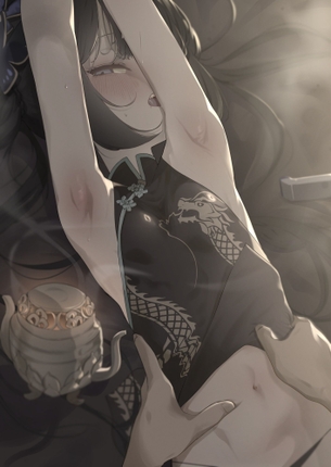 肌の形に張り付く極薄布地＆深々スリット。性的すぎるチャイナドレス娘々画像♪ (55)