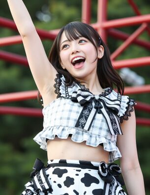【AI腋フェチ画像】AIアイドルのライブで腋を見る [AI Generated]