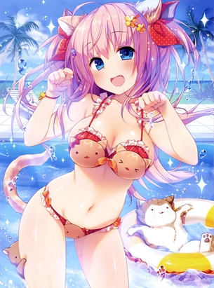 【非・微エロ】色鮮やかな水着を身に着けた女の子の二次画像まとめ その４１