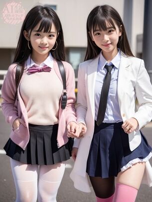 【白ストJK】女子校生の制服には白タイツも似合うはずなので生成してみた三次風画像 part2【AI画像】
