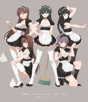メイドの可愛い二次元画像。