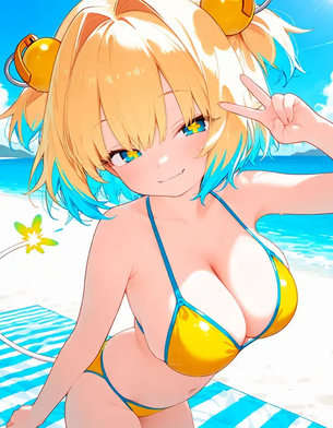 [ボンバーガール][エロ画像]パインの笑顔で我慢汁がふき出したよ～♪