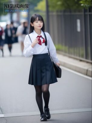 【JK】黒パンストや黒タイツを履いた女子校生ちゃんを街撮りした三次盗撮風画像 part6【AI画像】