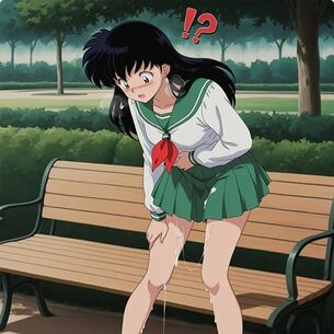 【犬夜叉】気づいたら大量種付けされていた日暮かごめ…！公園で催眠アプリおじさんに遭遇してしまった結果…