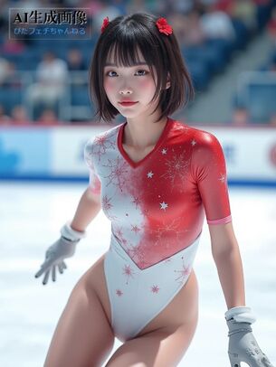 【スケート】氷上で練習中競技中のフィギュアスケート女子が美しい三次風画像 part4【AI画像】