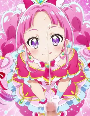 [名探偵プリキュア][エロ画像]キュアミスティック(小林みくる)に顔射したよ～♪