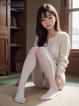 【白スト】普段なかなかお目にかかれない白タイツ女子の三次風画像 part2【AI画像】