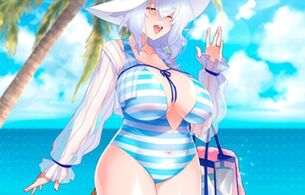 『ボンバーガール』エロすぎお母さんのとんでもムチムチおっぱいのエロ水着！日焼け姿も！