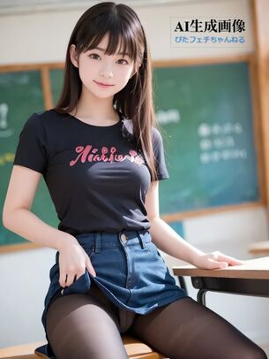 【たくし上げ】黒パンストや黒タイツをはいた女の子が自分のスカートを捲ってパンツを見せてくれてる三次風画像 part3【AI画像】