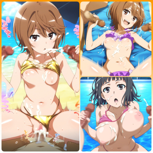 【画像】「とある科学の超電磁砲」エロ美乳最愛とエロ爆乳滝壺を水着姿で中出しぶっかけでエチエチ