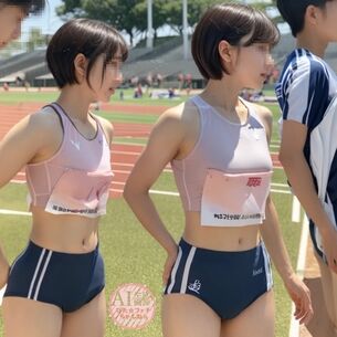 【レーシングショーツ】セパレートタイプのユニフォームを着てスポーツしてる陸上女子を撮影した三次盗撮風画像 part3【AI画像】