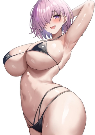 【二次】黒ビキニ女子画像、肌とのコントラストで際立ちすぎｗ