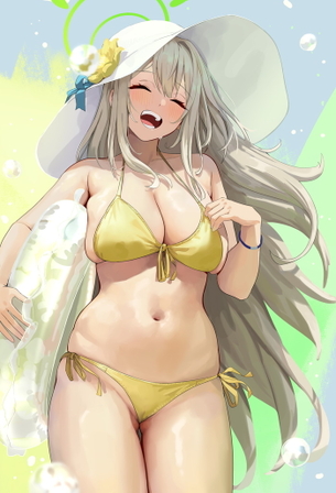 【画像】水着を脱がせないままシコれる、二次元イラストの絶妙なバランス