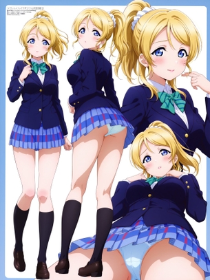 『stable-diffusion』【ラブライブ！】μ's絢瀬絵里ちゃんのAIエロ画像を大量作成 その2前半