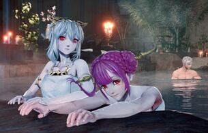 『コードヴェイン2』温泉で女の子たちと一緒に入浴ができるエロ要素！エロおっぱいなど