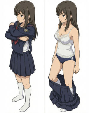 【画像】女子高生のセーラー服に着替えるシーンがエッチすぎる