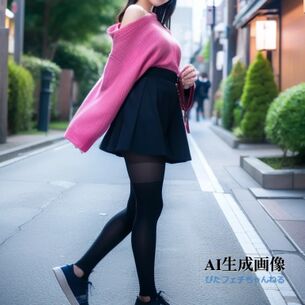 【黒スト】顔の生成に失敗したので雑にトリミングしたった黒タイツ女子画像がコチラです part1【AI画像】