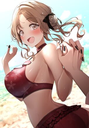 【二次】横乳女子、隙間チラ見せが反則すぎる画像まとめｗ