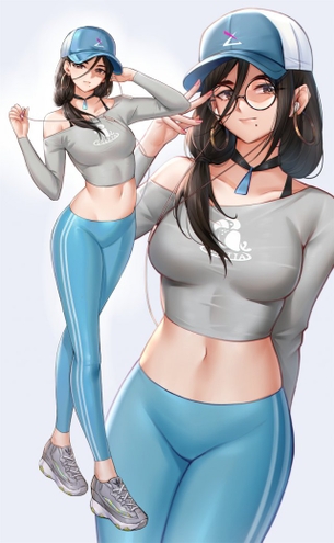 【画像】メガネかけたお姉さんの、意外とエロい体つきがクソ可愛い