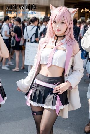 【 博衣こより】こよちゃんのコスプレをしてるレイヤーさんを撮影させてもらった三次風画像 part2 黒パンスト編【AI画像】