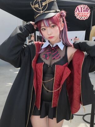 【宝鍾マリン】三十路衣装船長コスをしてるコスプレイヤーさんを撮影させてもらった三次風画像【AI画像】