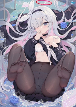 【黒ストJK】セーラー服女子校生ちゃんの黒タイツ越しパンツ画像 part2