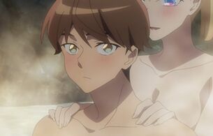 アニメ『永久のユウグレ』5話で女の子とえっちな混浴で入浴シーンのエロい裸丸見え！